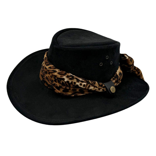 Jacaru 1020 Jillaroo Hat – Suede & Chiffon Scarf | UPF 50+