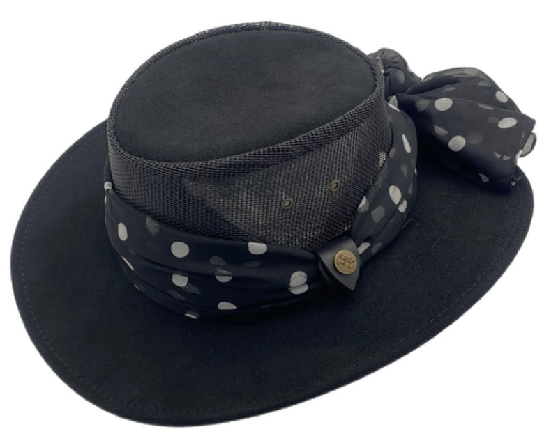 Load image into Gallery viewer, Jacaru 1022 Shady Lady Hat – Suede Breeze | Scarf | Australia
