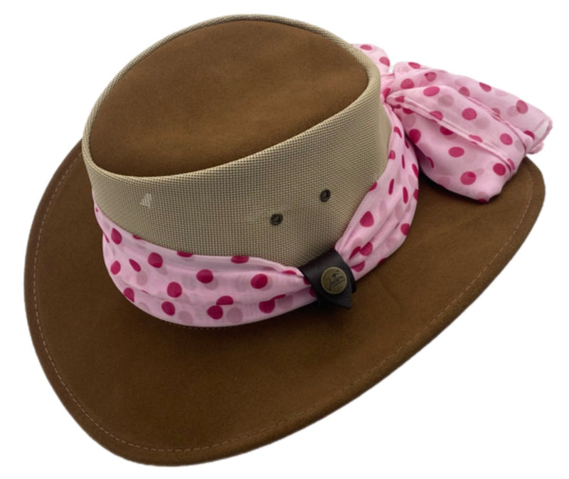 Load image into Gallery viewer, Jacaru 1022 Shady Lady Hat – Suede Breeze | Scarf | Australia
