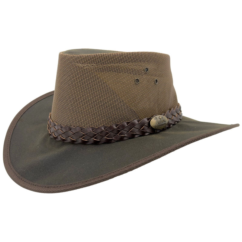 Load image into Gallery viewer, Jacaru 1026B Knockabout Breeze Hat – Oilskin &amp; Mesh
