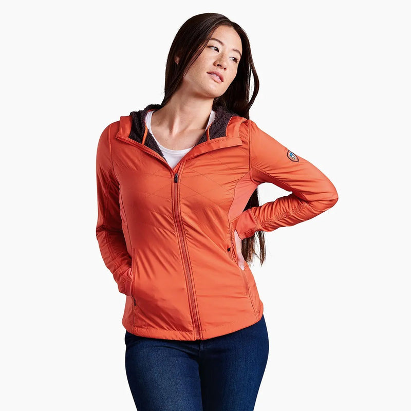 Load image into Gallery viewer, Kuh the One Hoody Womens Hooded Jacket Windproof in Warm Poppy Size XL-0
