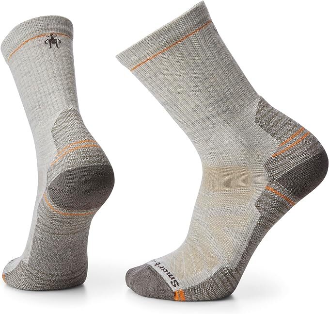 Smartwool Mens Merino Wool Hike Light Cushion Crew Socks in Taupe-0