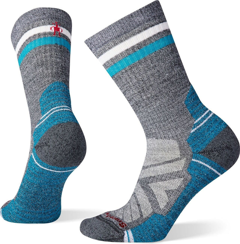 Load image into Gallery viewer, Smartwool Womens Hike Light Cushion Tube Stripe Crew Socks in Charcoal Light Grey -  L-0
