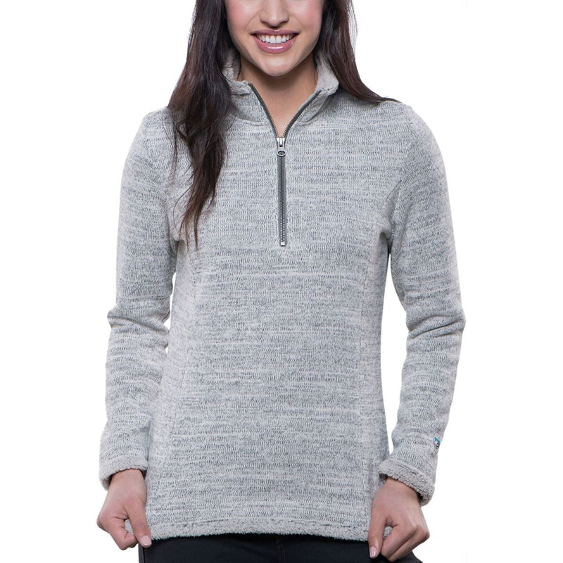 Load image into Gallery viewer, KUHL Alska Womens Quarter-Zip Fleece Pullover Heavyweight Soft Warm Casual Outerwear in Ash-0

