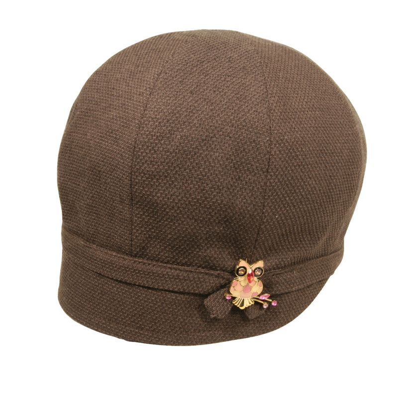 Load image into Gallery viewer, GOORIN BROTHERS Ladies Hooty Drop-Slope Cloche Hat - Brown-2
