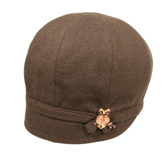 GOORIN BROTHERS Ladies Hooty Drop-Slope Cloche Hat - Brown-2