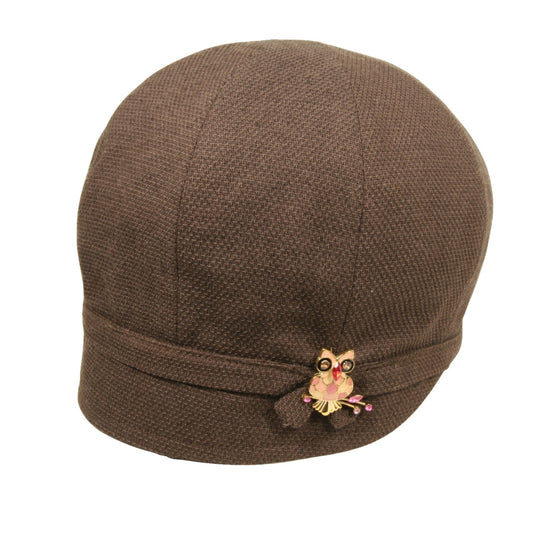 GOORIN BROTHERS Ladies Hooty Drop-Slope Cloche Hat - Brown-0