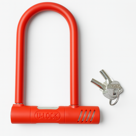Bicycle Hardware U Lock Heavy Duty Keyed Bike Long - Assorted Colours - 13x20cm-4