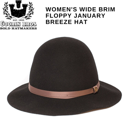 Goorin Brothers Womens Wide Brim Floppy January Breeze Hat - Black-1