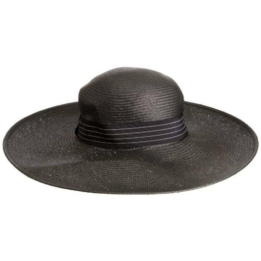 Goorin Brothers Womens Macey Natural Straw Floppy Hat - Black-0