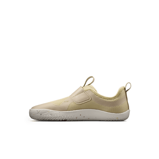 Vivobarefoot Primus Sport IV Kids Barefoot Shoes – Stone side view showing lightweight and breathable design.