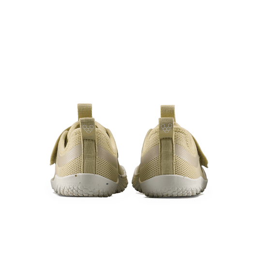 Vivobarefoot Primus Sport IV Kids Barefoot Shoes – Stone back view with lightweight design and flexible sole.