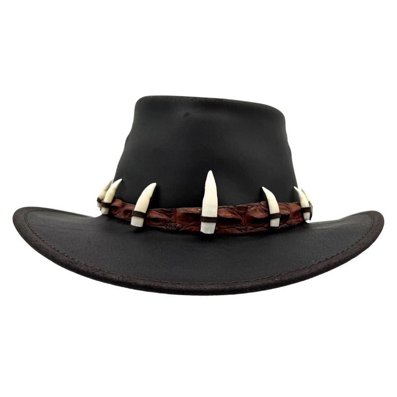 Load image into Gallery viewer, Jacaru 1058 Wallaroo Croc Hat – Genuine Croc Band &amp; 7 Teeth

