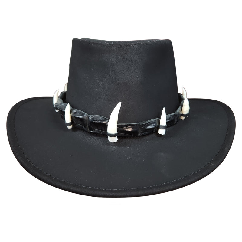 Load image into Gallery viewer, Jacaru 1058 Wallaroo Croc Hat – Genuine Croc Band &amp; 7 Teeth
