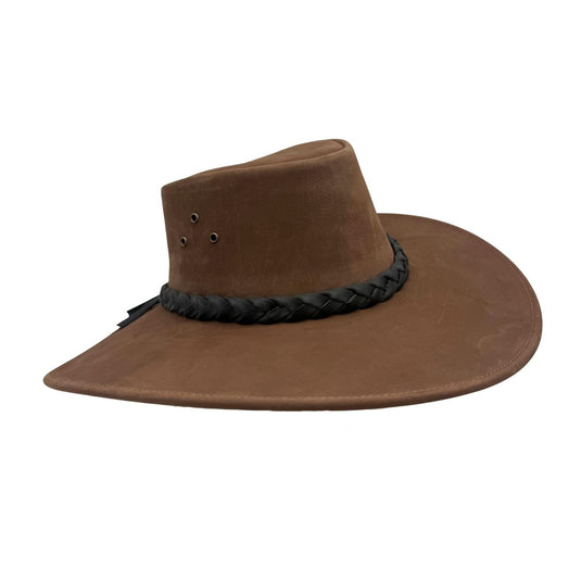Jacaru 1059 Jabiru Hat – Nubuck Leather | Extra Wide Brim