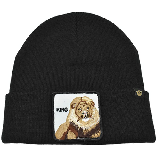 Goorin King Beanie Hat Hear Me Roar Warm Winter Ski Animal Series - Black-2