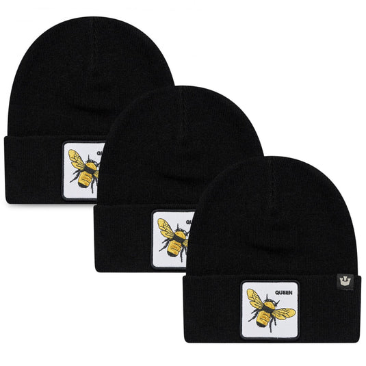3x Goorin Buzzed Beanie Hat Warm Winter Ski Animal Series - Black-1