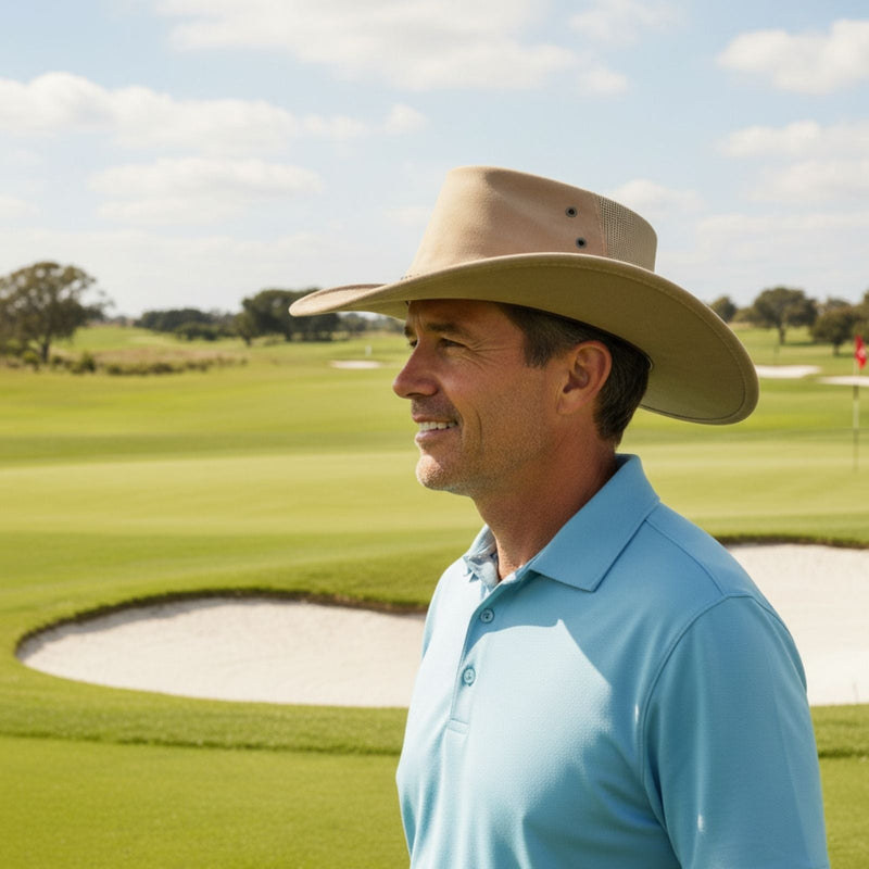 Load image into Gallery viewer, Jacaru 1096 Golfer Hat – Oiled Leather | Low Profile
