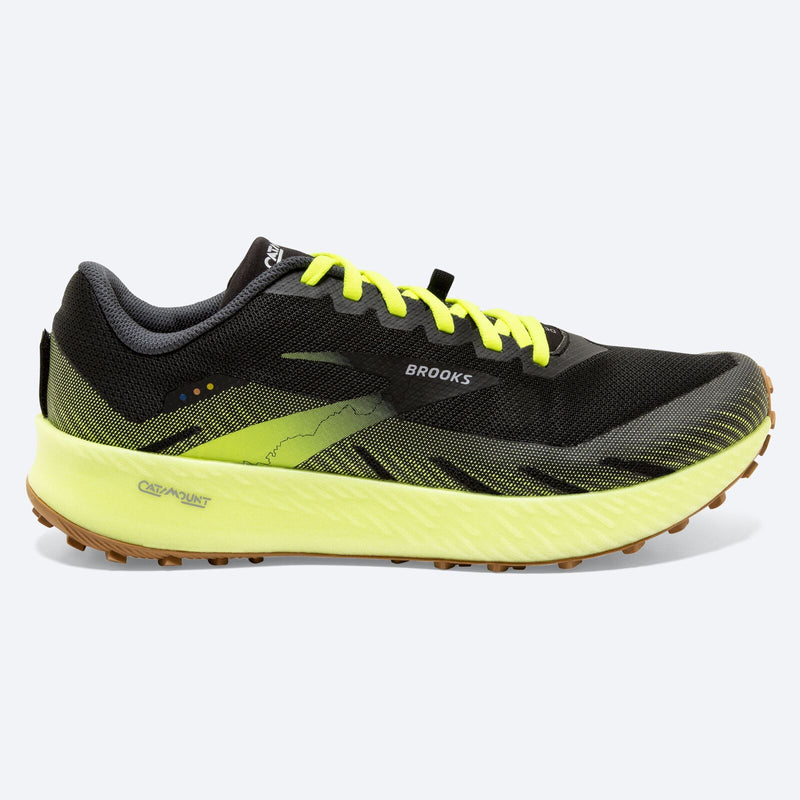 Load image into Gallery viewer, Brooks Mens Catamount Speed Trail Sneakers Shoes Running - Black/Yellow-0
