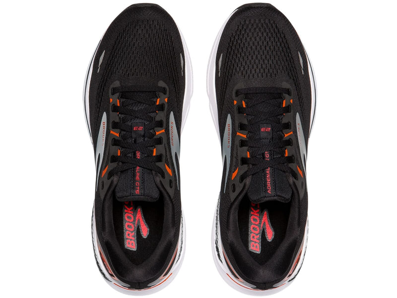 Load image into Gallery viewer, Mens Brooks Adrenaline GTS 23 Running Shoes in Black/Mandarin Red/Silver – Size 13-3
