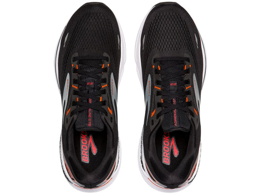 Mens Brooks Adrenaline GTS 23 Running Shoes in Black/Mandarin Red/Silver – Size 13-3