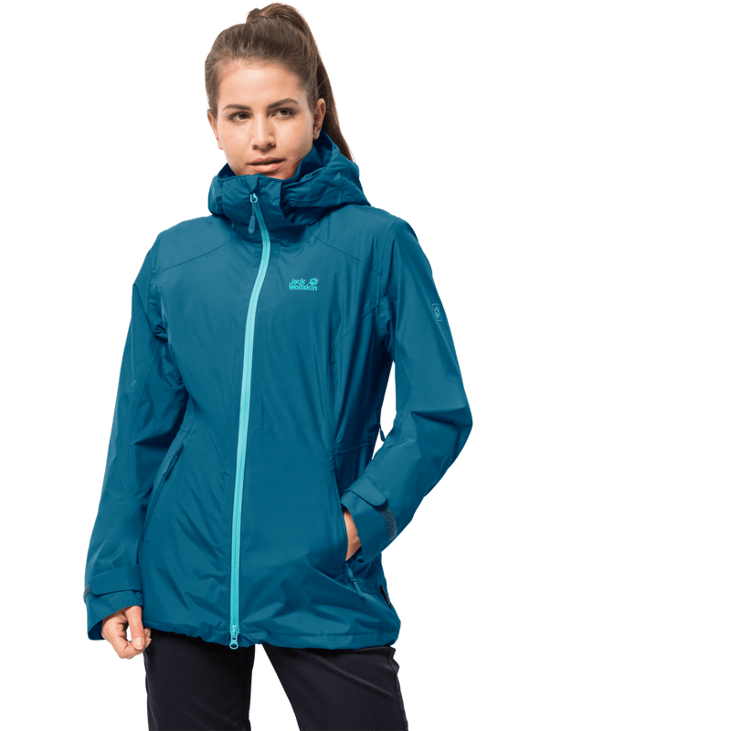 Load image into Gallery viewer, Jack Wolfskin Women's Karelia Trail Ecosphere Jacket - Celestial Blue - XS
