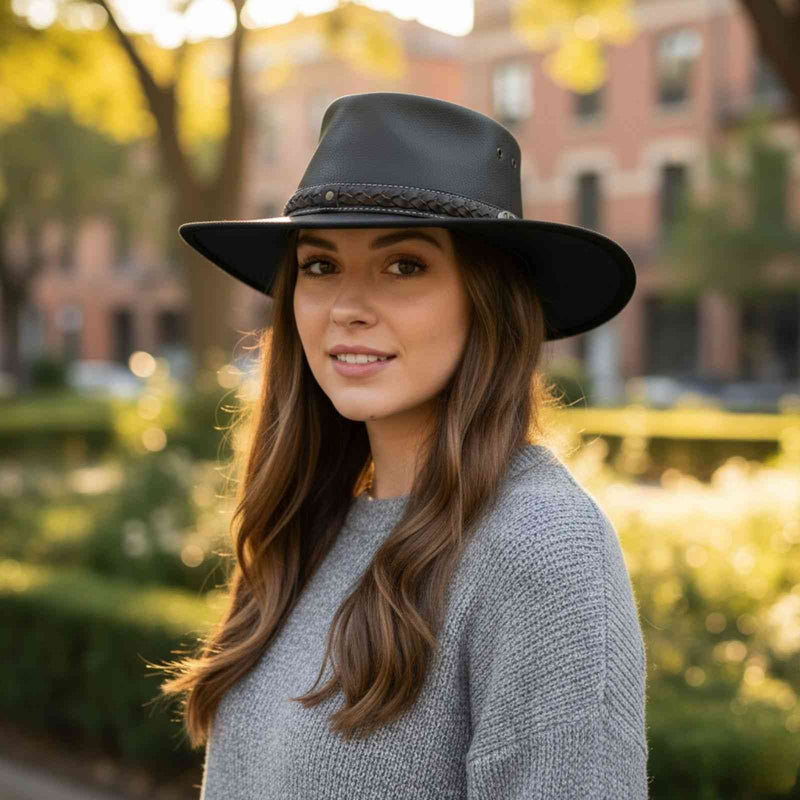 Load image into Gallery viewer, Jacaru 1111 Roo Nomad Traveller Hat – Kangaroo Leather | Foldable | Made in Australia
