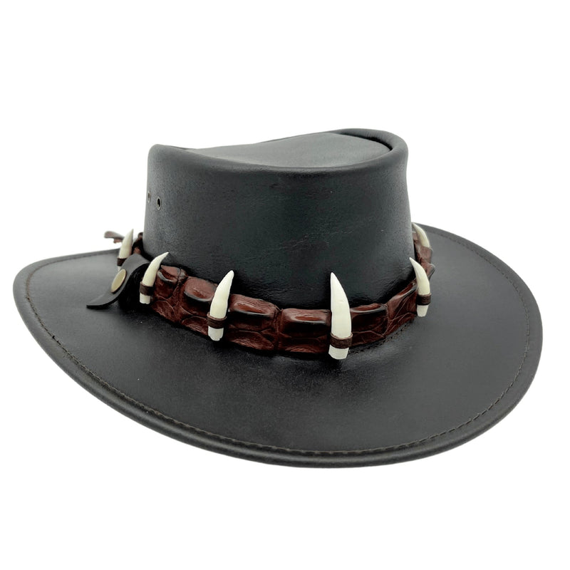 Load image into Gallery viewer, Jacaru 111 Dundee Croc Hat – 9 Genuine Croc Teeth
