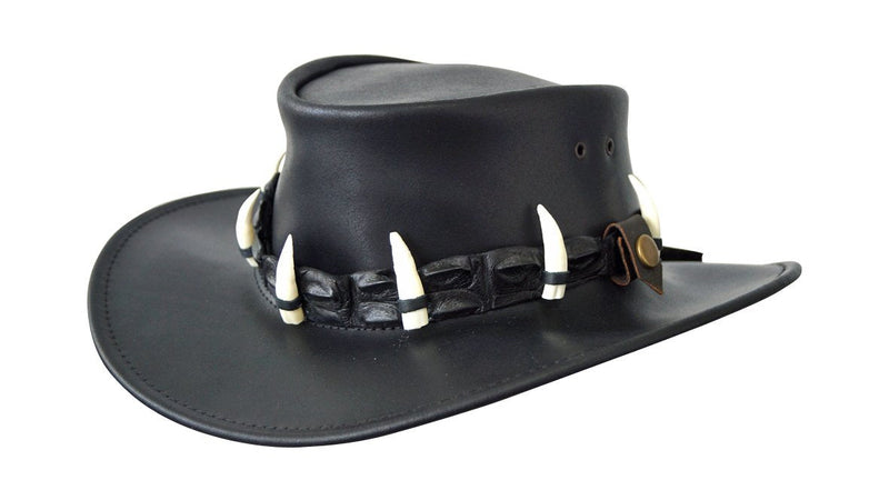 Load image into Gallery viewer, Jacaru 111 Dundee Croc Hat – 9 Genuine Croc Teeth
