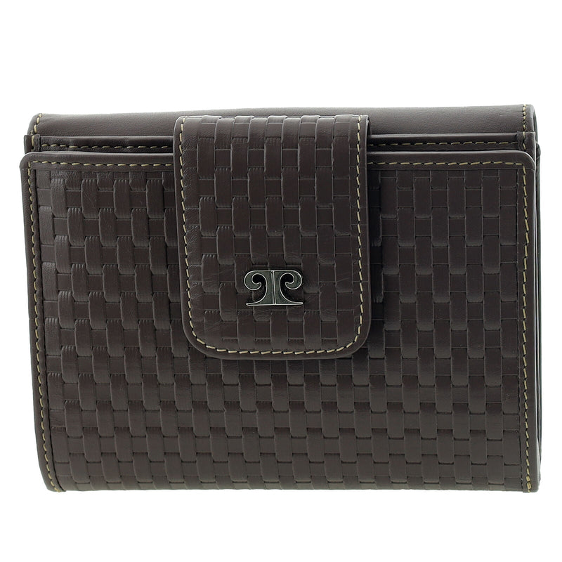 Load image into Gallery viewer, Pierre Cardin Steel Woven Leather Mens Bi-Fold Wallet w/ RFID Protection in Steel Brown-0
