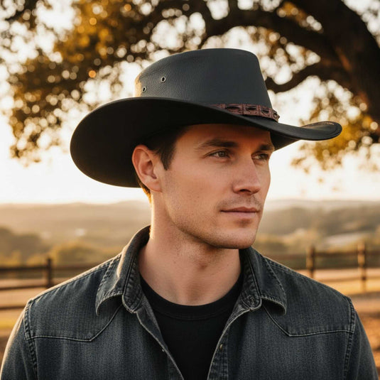 Jacaru 1134 Wild Roo Croc Digger Hat – Kangaroo Leather