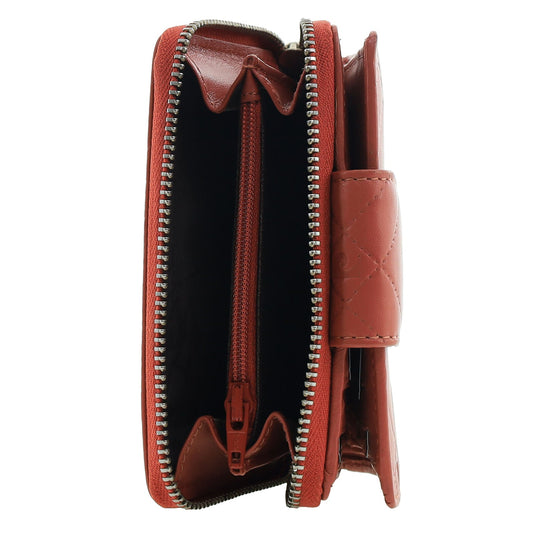Pierre Cardin Quilted Leather Zip Around Bi-Fold Wallet w/ RFID Protection in Tobasco Red-2