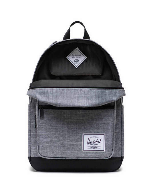 Herschel 25L Pop Quiz Backpack Bag w/ 15" Laptop Sleeve in Raven Crosshatch-3