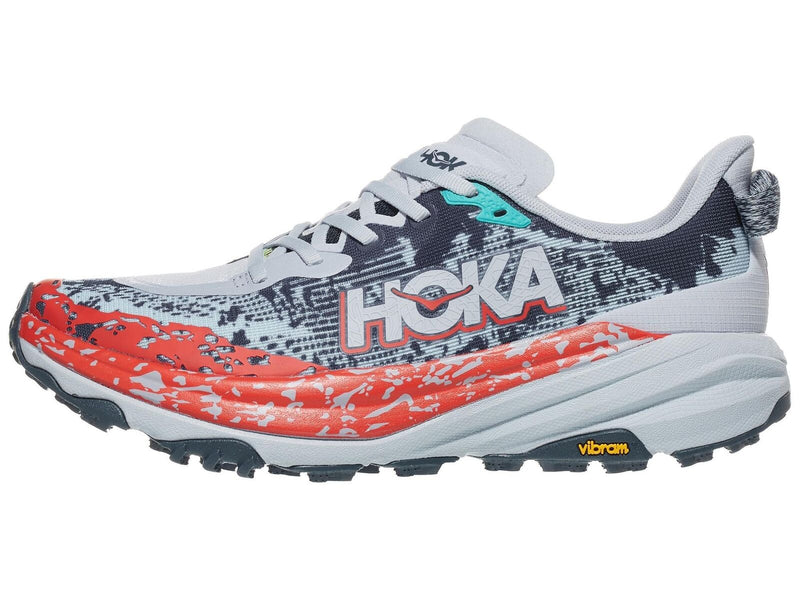 Load image into Gallery viewer, HOKA Speedgoat 6 Mens Trail Running Shoes in Gull/Stormy Skies - Size 8.5-1
