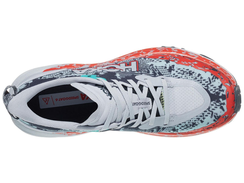 Load image into Gallery viewer, HOKA Speedgoat 6 Mens Trail Running Shoes in Gull/Stormy Skies - Size 9-4
