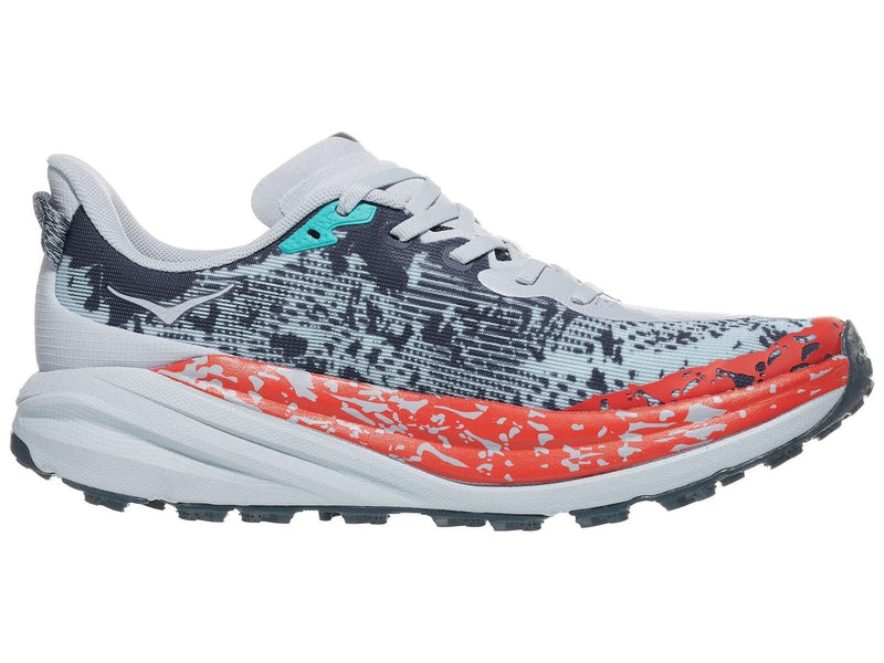 Load image into Gallery viewer, HOKA Speedgoat 6 Mens Trail Running Shoes in Gull/Stormy Skies - Size 9-3
