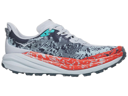HOKA Speedgoat 6 Mens Trail Running Shoes in Gull/Stormy Skies - Size 9-3