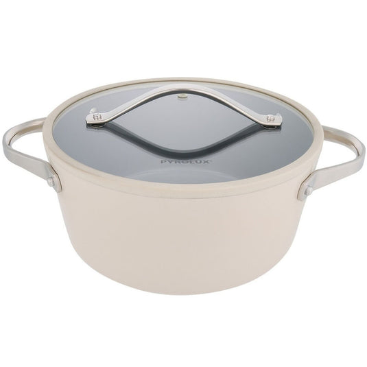 24cm Pyrolux NEXGEN Casserole 4.4L Ivory | Ceramic Non-Stick, Induction Base, Oven Safe-1
