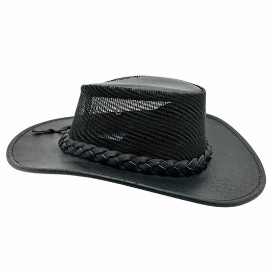 Jacaru 116 Dingo Koolaroo Hat – Leather & Mesh Breeze | Made in Australia