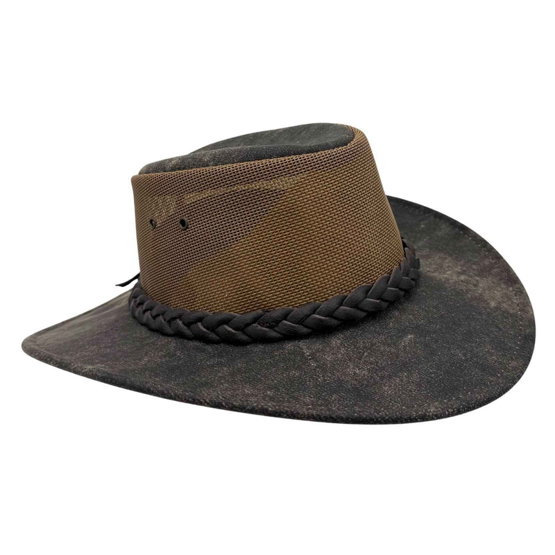 Load image into Gallery viewer, Jacaru 116 Dingo Koolaroo Hat – Leather &amp; Mesh Breeze | Made in Australia
