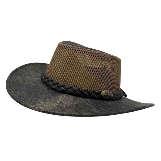 Jacaru 116 Dingo Koolaroo Hat – Leather & Mesh Breeze | Made in Australia