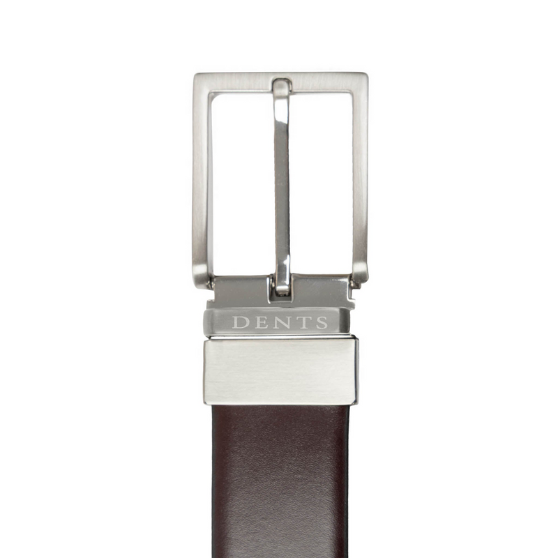 Load image into Gallery viewer, Dents Mens Heritage Reversible Full-Grain Leather Belt in Black/Burgundy-3
