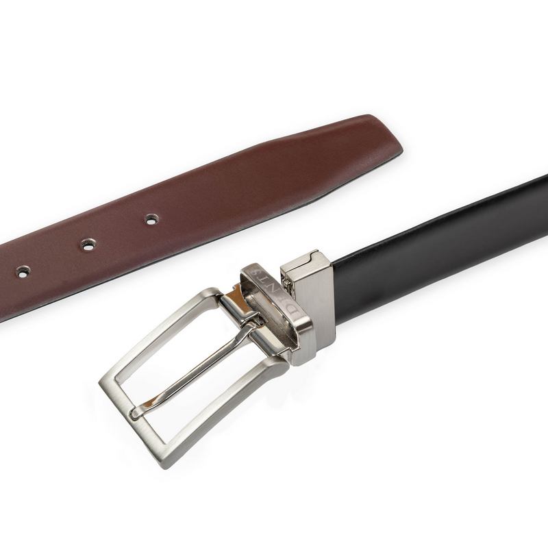 Load image into Gallery viewer, Dents Mens Heritage Reversible Full-Grain Leather Belt in Black/Burgundy-2
