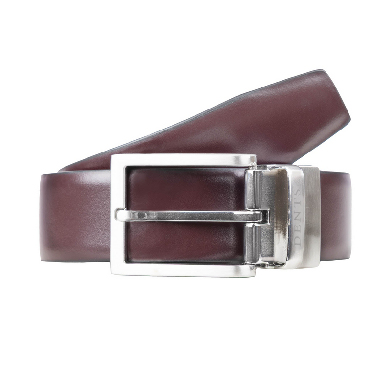 Load image into Gallery viewer, Dents Mens Heritage Reversible Full-Grain Leather Belt in Black/Burgundy-1
