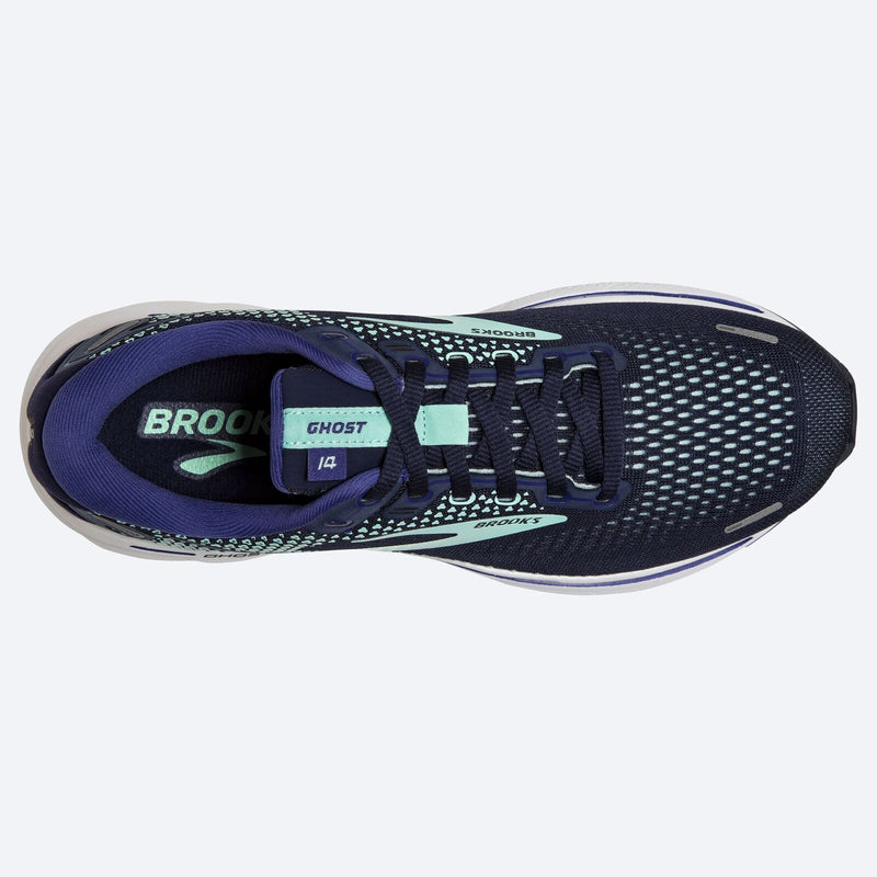 Load image into Gallery viewer, Brooks Womens Ghost 14 Sneakers Athletic Shoes Road Runners - Navy/Green-4
