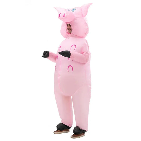 Adult Inflatable Pig Costume Funny Pink Pig Fancy Dress - One Size-3