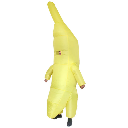 Adult Inflatable Banana Costume Funny Fruit Fancy Dress Party Outfit - One Size-0