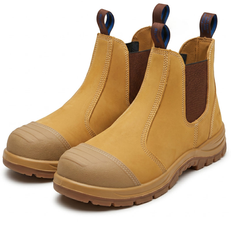 Load image into Gallery viewer, Rivers Orass Leather Steel Cap Toe Safety Chelsea Work Boots Shoes in Wheat Nubuck-1
