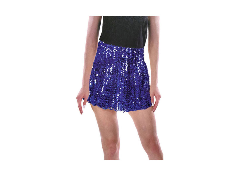Load image into Gallery viewer, Ladies Sequin Fringe Tassel Skirt Adult Costume Dance Party Dress Up - Blue-2
