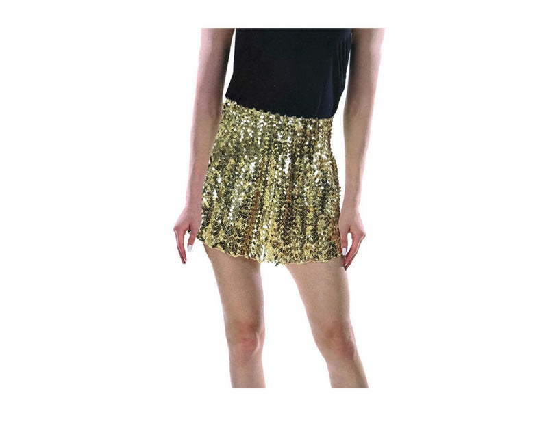 Load image into Gallery viewer, Ladies Sequin Fringe Tassel Skirt Adult Costume Dance Party Dress Up - Gold-2
